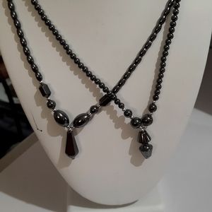 Hematite Necklace set of two